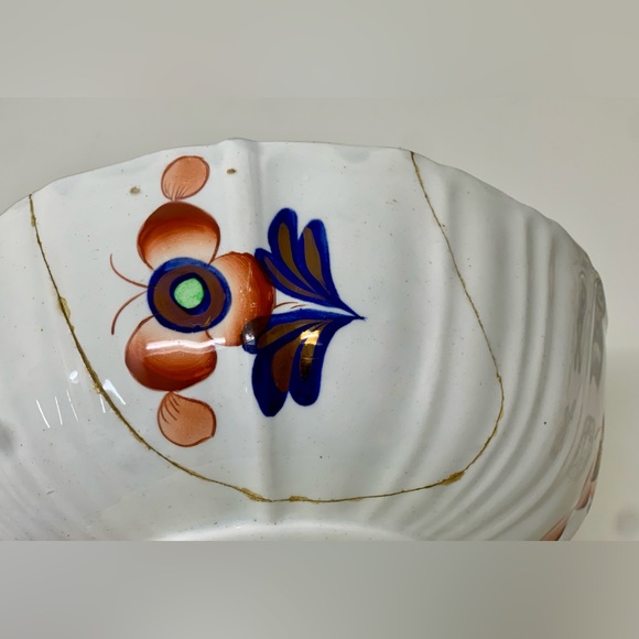 Early 19th Century Gaudy Welsh Oriental Hexagon Pattern Lustre Pedestal Bowl - Picture 13 of 16